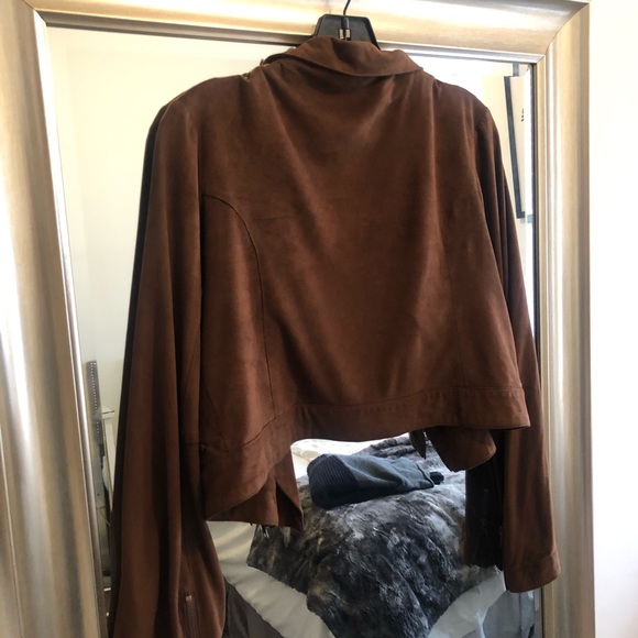Brown Suede Cropped Jacket - Picture 4 of 5